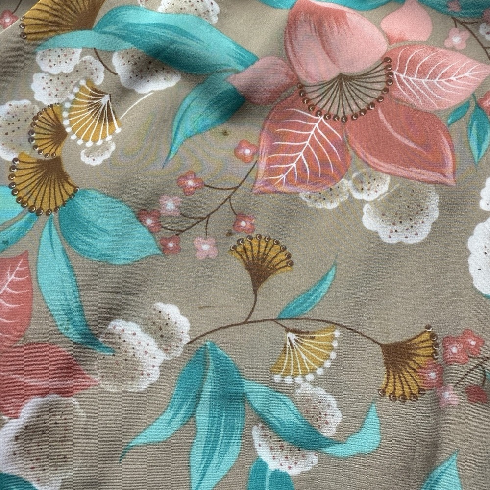 Chaus VTG 90s 2-Piece Set Blouse & Skirt Sz M‎ Floral Hawaiian Resortwear Wrap - Picture 8 of 16